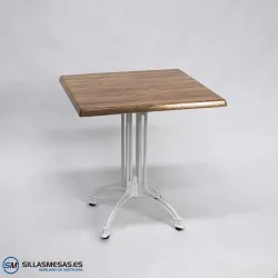 MESA VIENA CUADRADA EXTERIOR pie blanco