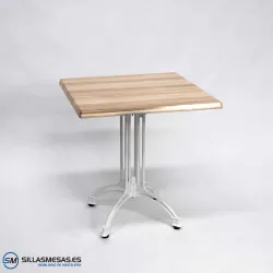 MESA VIENA CUADRADA EXTERIOR pie blanco