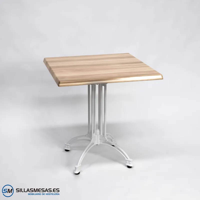 MESA VIENA CUADRADA EXTERIOR pie blanco