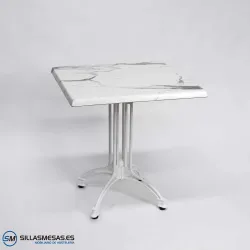 MESA VIENA CUADRADA EXTERIOR pie blanco