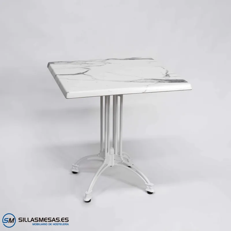 MESA VIENA CUADRADA EXTERIOR pie blanco