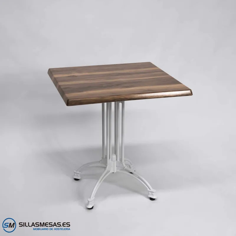 MESA VIENA CUADRADA EXTERIOR pie blanco