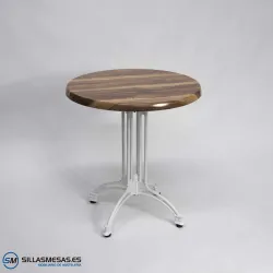MESA VIENA REDONDA EXTERIOR pie blanco