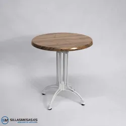 MESA VIENA REDONDA EXTERIOR pie blanco