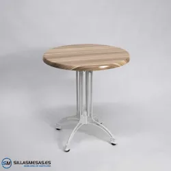 MESA VIENA REDONDA EXTERIOR pie blanco