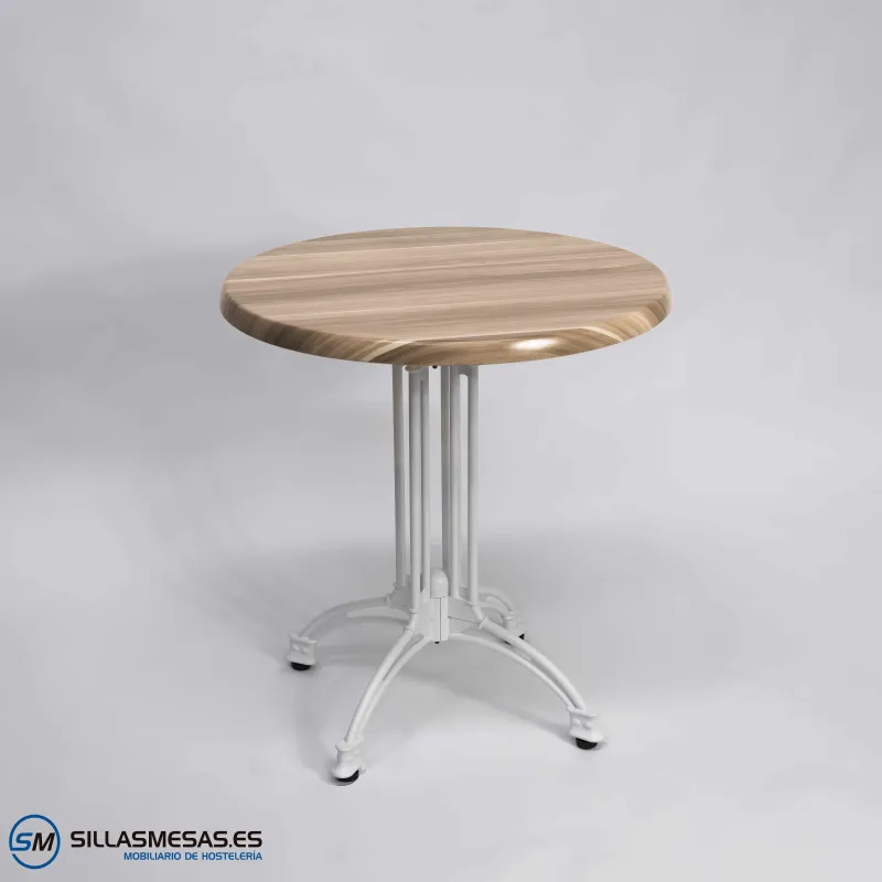 MESA VIENA REDONDA EXTERIOR pie blanco