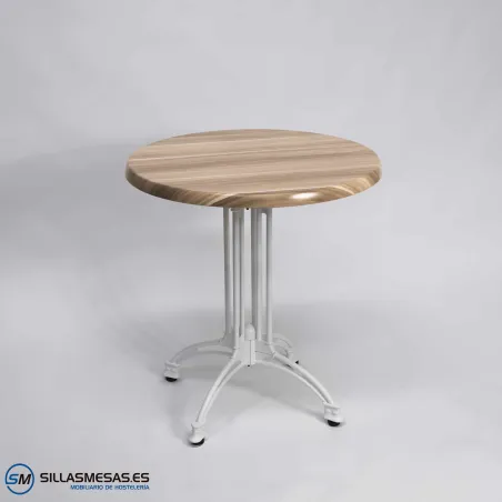 MESA VIENA REDONDA EXTERIOR pie blanco