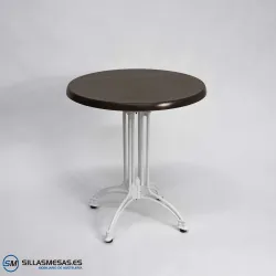 MESA VIENA REDONDA EXTERIOR pie blanco
