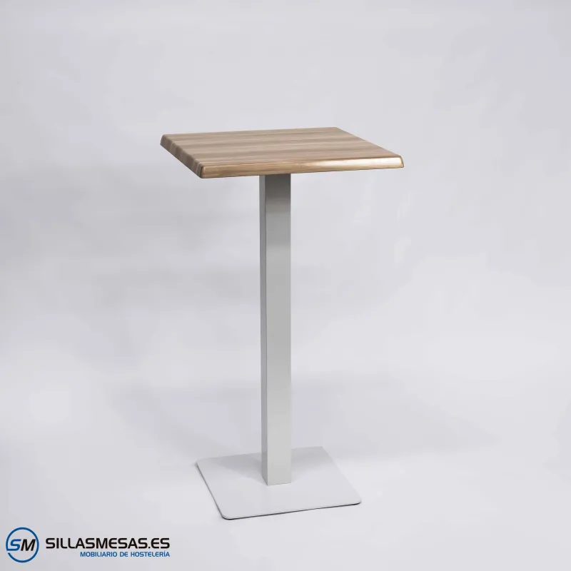 MESA ALTA NOEL EXTERIOR pie blanco