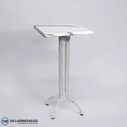 MESA ALTA VIENA CUADRADA EXTERIOR pie blanco