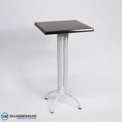 MESA ALTA VIENA CUADRADA EXTERIOR pie blanco