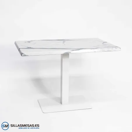 MESA NOEL RECTANGULAR EXTERIOR pie blanco
