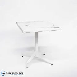 Mesa abatible Florida exterior pie blanco: elegante
