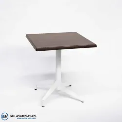 Mesa abatible Florida exterior pie blanco: elegante
