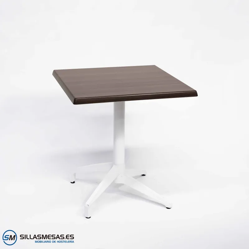 Mesa abatible Florida exterior pie blanco: elegante