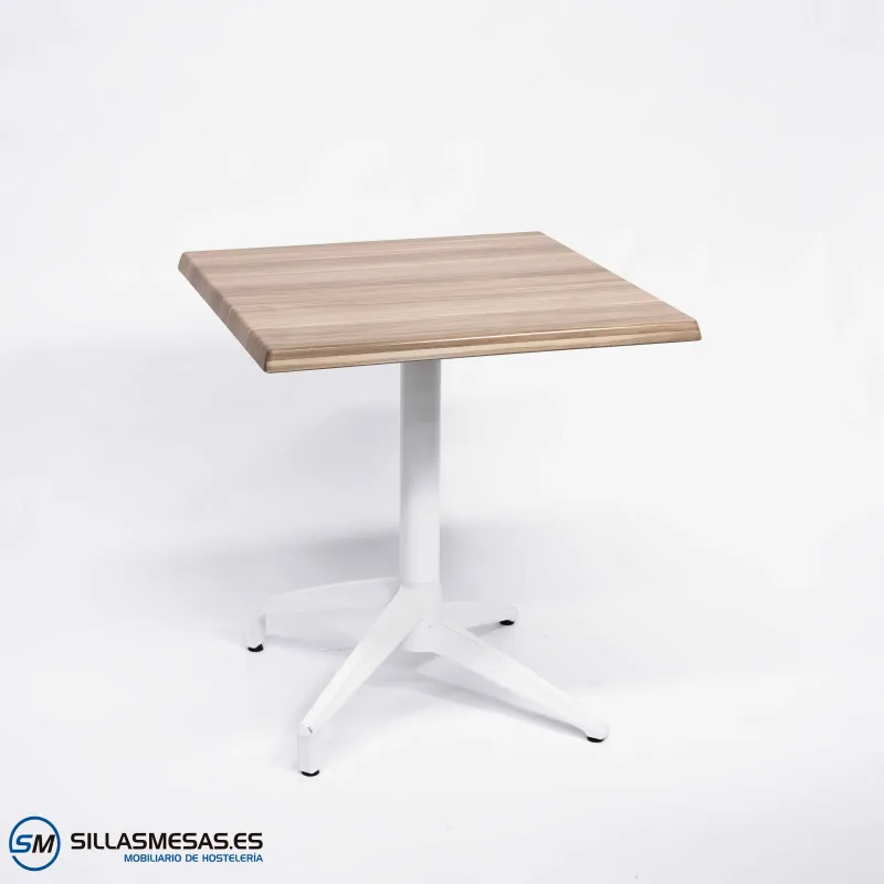 Mesa abatible Florida exterior pie blanco: elegante
