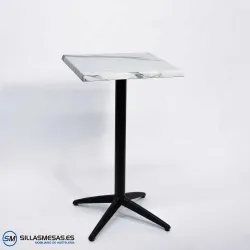 Mesa alta exterior Miami con pie blanco: minimalista