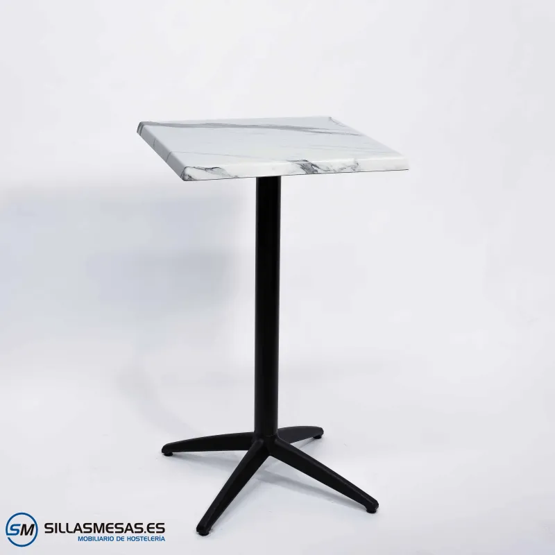 Mesa alta exterior Miami con pie blanco: minimalista