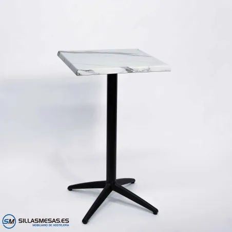Mesa alta exterior Miami con pie blanco: minimalista