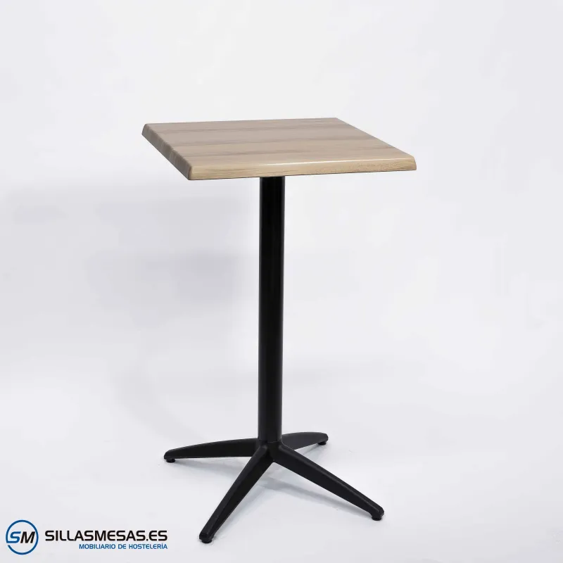 Mesa alta exterior Miami con pie blanco: minimalista