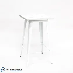 Mesa alta Tolix blanca interior: diseño icónico ligero