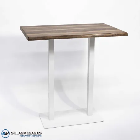 MESA ALTA NOEL DOBLE EXTERIOR pie blanco