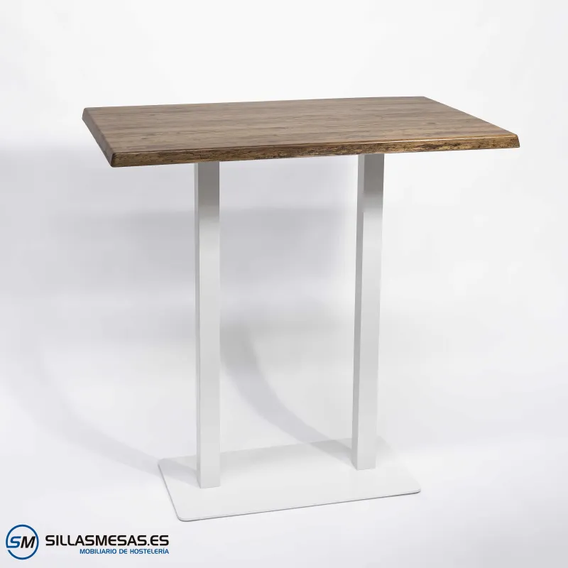 MESA ALTA NOEL DOBLE EXTERIOR pie blanco