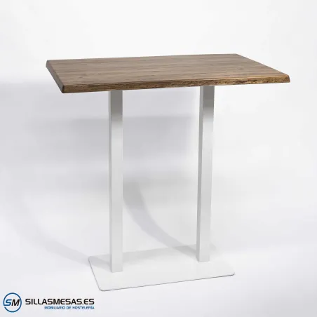 MESA ALTA NOEL DOBLE EXTERIOR pie blanco