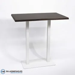 MESA ALTA NOEL DOBLE EXTERIOR pie blanco