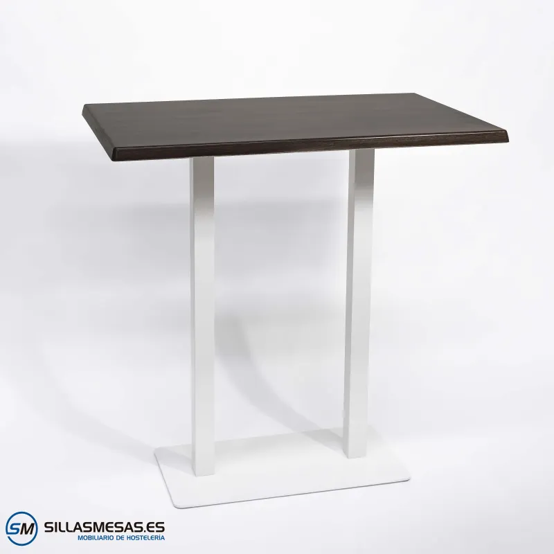 MESA ALTA NOEL DOBLE EXTERIOR pie blanco