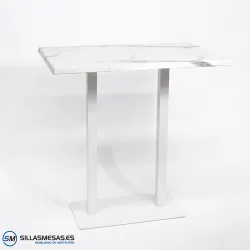 MESA ALTA NOEL DOBLE EXTERIOR pie blanco