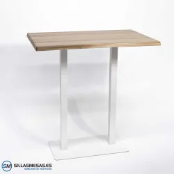 MESA ALTA NOEL DOBLE EXTERIOR pie blanco