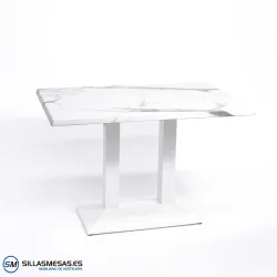 MESA DANIELA DOBLE EXTERIOR pie blanco