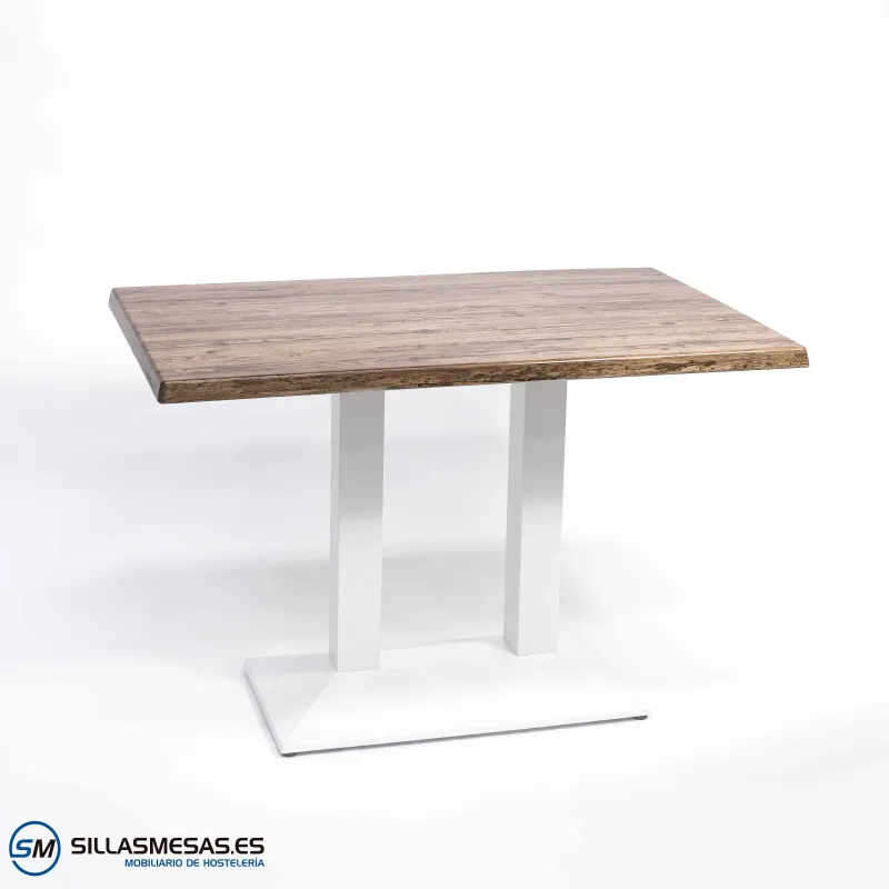 MESA DANIELA DOBLE EXTERIOR pie blanco