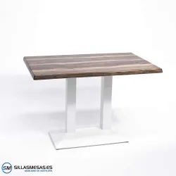 MESA DANIELA DOBLE EXTERIOR pie blanco