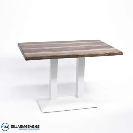 MESA DANIELA DOBLE EXTERIOR pie blanco