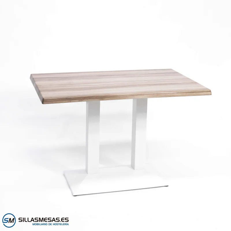 MESA DANIELA DOBLE EXTERIOR pie blanco