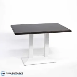 MESA DANIELA DOBLE EXTERIOR pie blanco