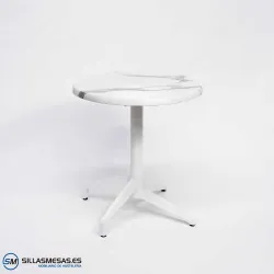 MESA ABATIBLE FLORIDA REDONDA EXTERIOR pie blanco
