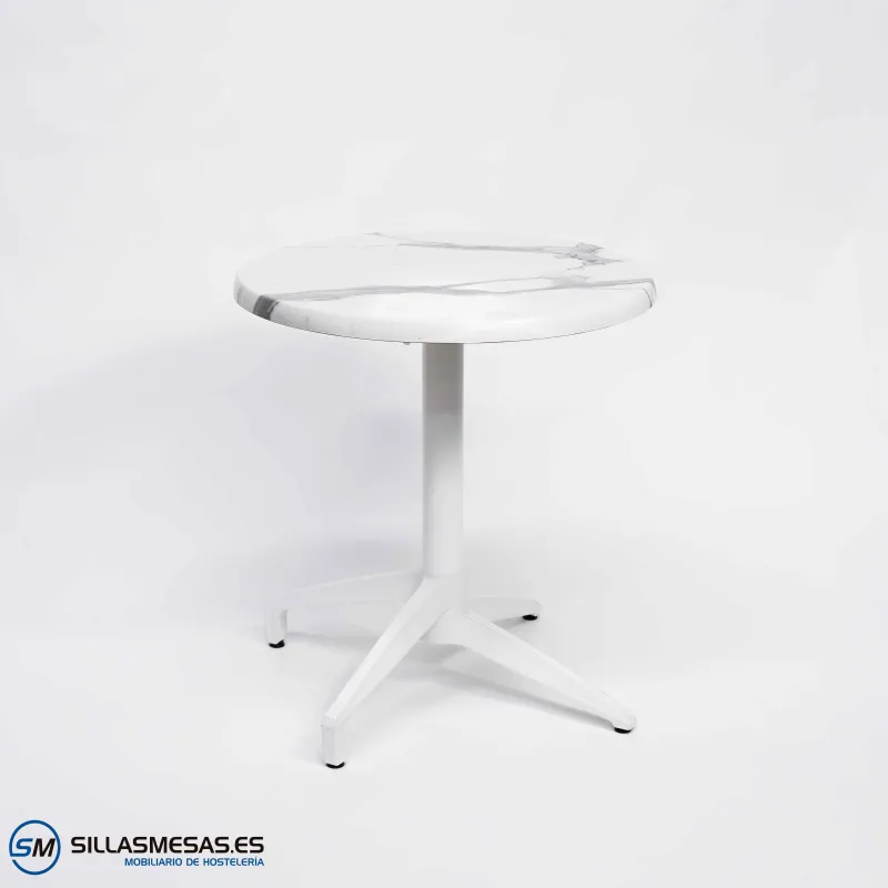 MESA ABATIBLE FLORIDA REDONDA EXTERIOR pie blanco