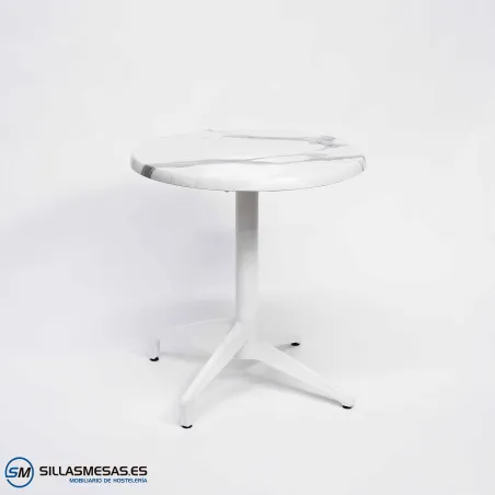 MESA ABATIBLE FLORIDA REDONDA EXTERIOR pie blanco