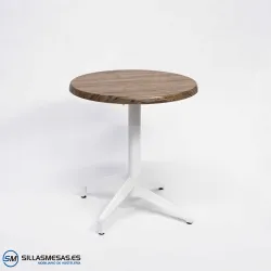 MESA ABATIBLE FLORIDA REDONDA EXTERIOR pie blanco