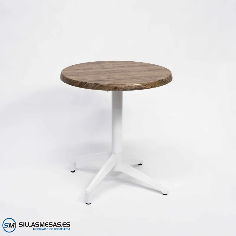 MESA ABATIBLE FLORIDA REDONDA EXTERIOR pie blanco