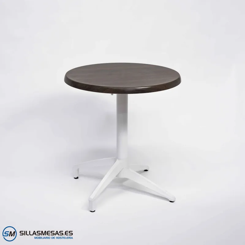 MESA ABATIBLE FLORIDA REDONDA EXTERIOR pie blanco