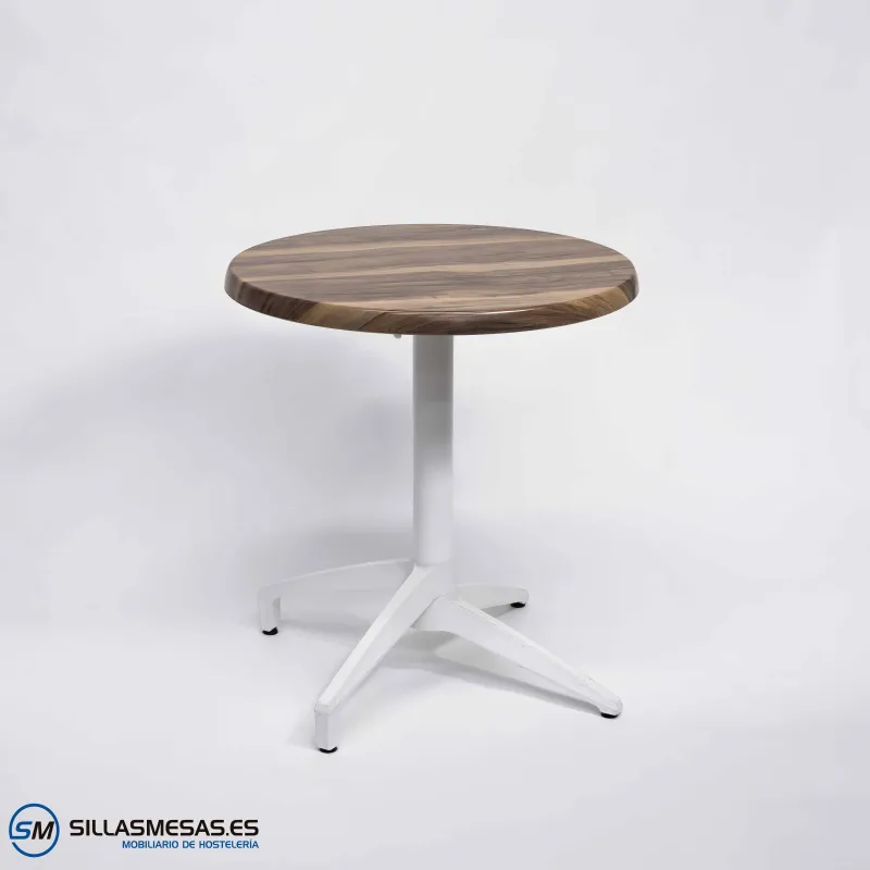 MESA ABATIBLE FLORIDA REDONDA EXTERIOR pie blanco