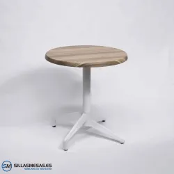 MESA ABATIBLE FLORIDA REDONDA EXTERIOR pie blanco