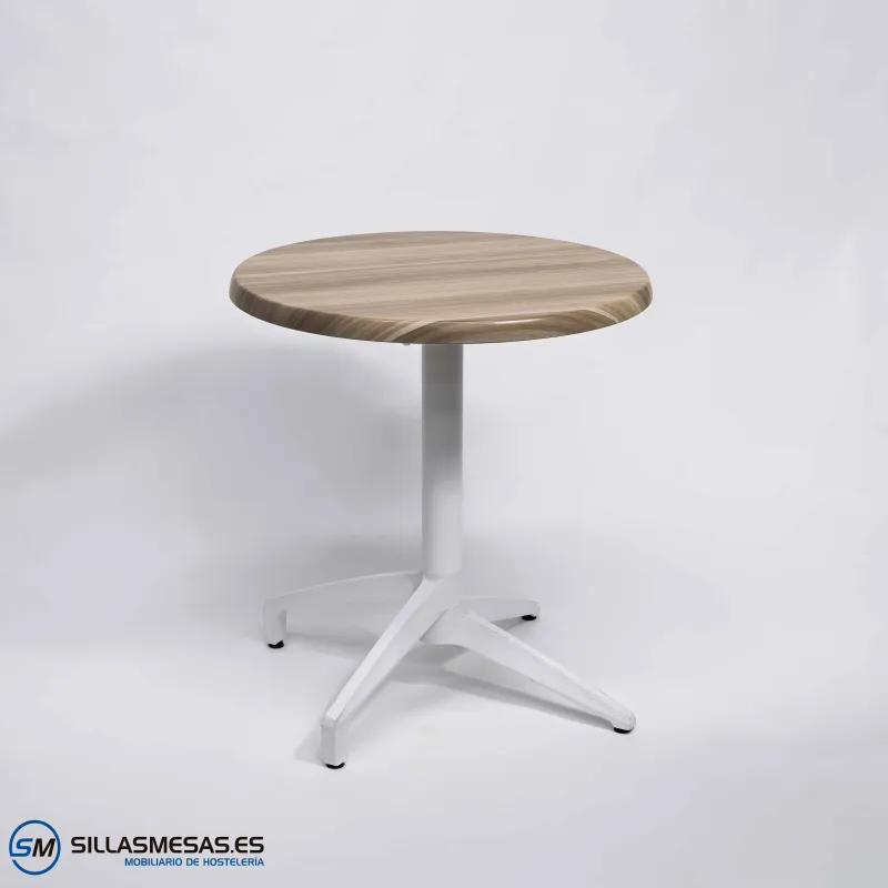 MESA ABATIBLE FLORIDA REDONDA EXTERIOR pie blanco