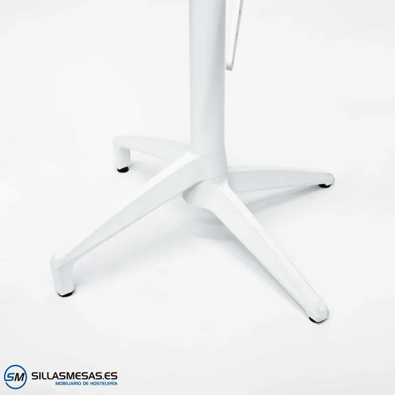 Mesa abatible Florida exterior pie blanco: elegante