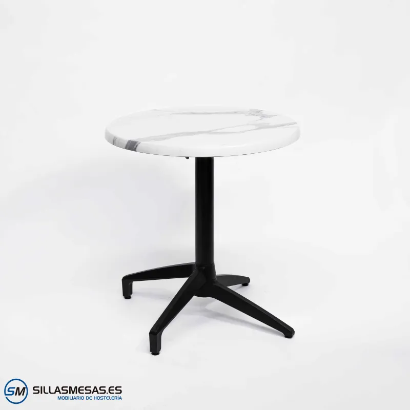 MESA ABATIBLE FLORIDA REDONDA EXTERIOR pie negro