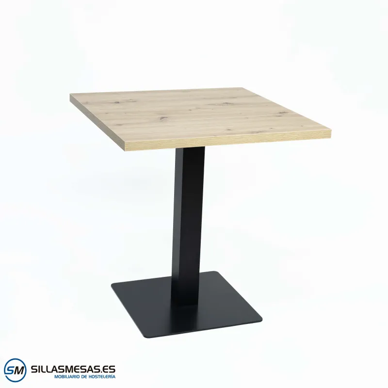 Mesa Noel epoxi base 40×40 cm: metal moderno